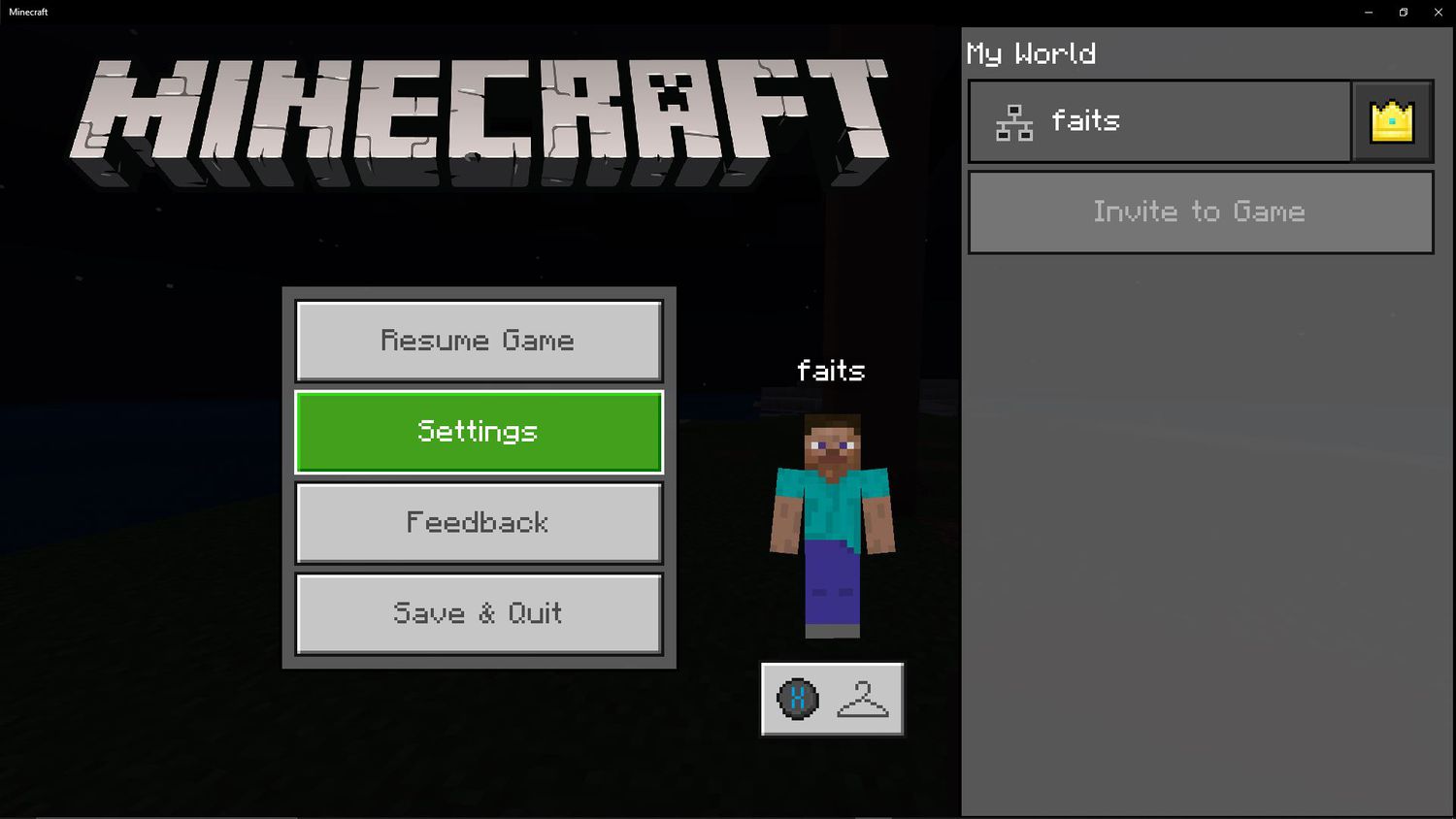 Minecraft主菜单的截图。