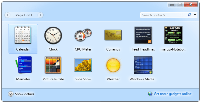 截图的Windows 7的产品