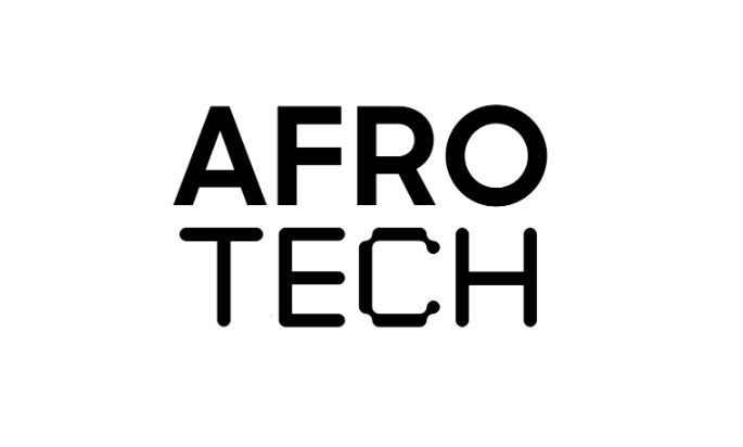 黑色和白色的Afrotech标志。